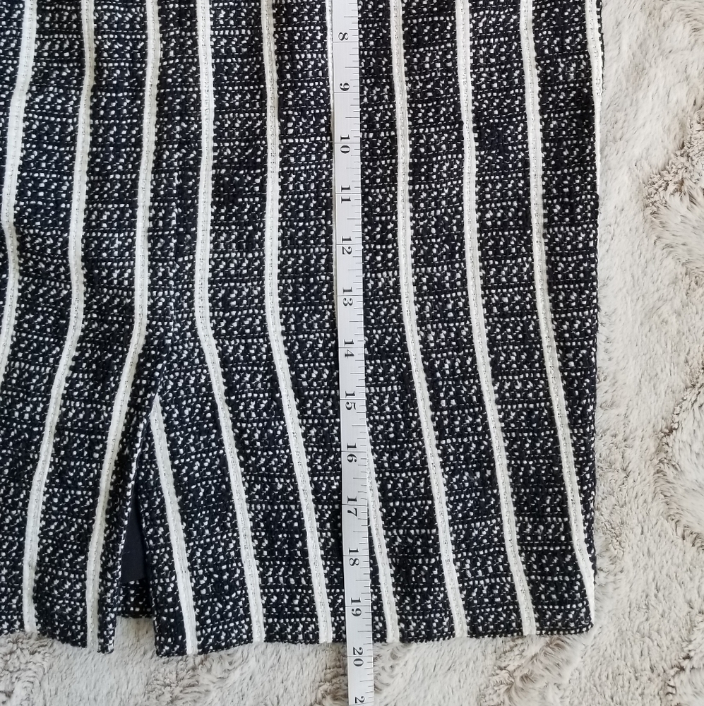 Ann Taylor‎ Petite Blue White Vertical Pin Stripe Skirt 10P - Picture 6 of 8